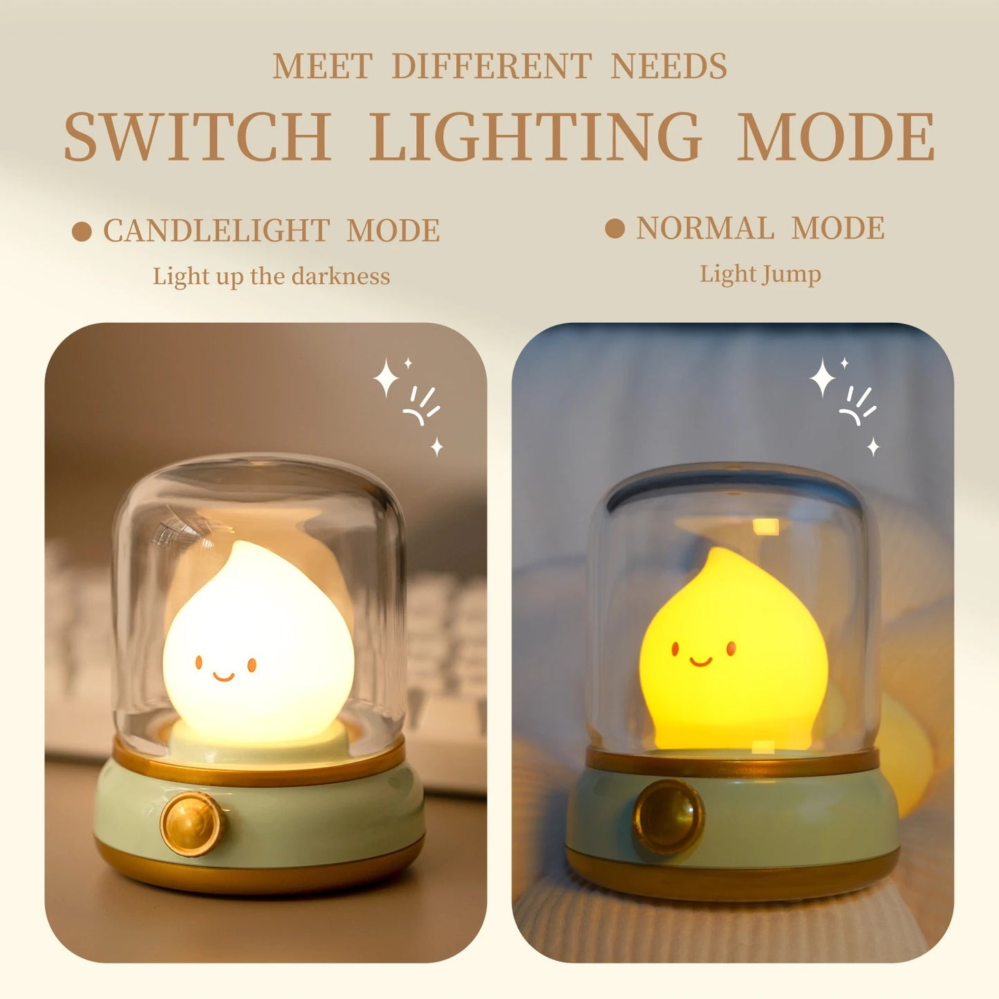 Mini LED Night Light Cute Flame Shape