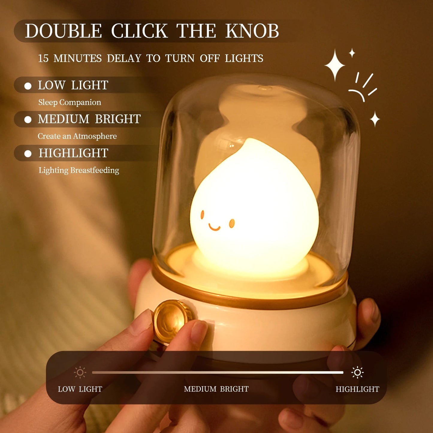 Mini LED Night Light Cute Flame Shape